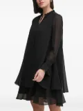 Joop! frill-neck layered mini dress - Black