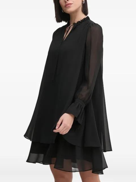 Joop! frill-neck layered mini dress