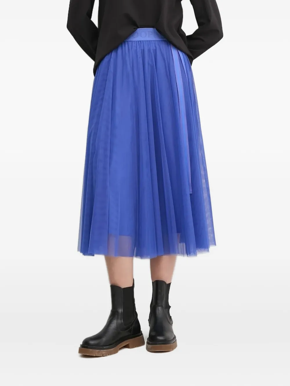 Joop Ribbon-detailed Tulle Midi Skirt In Blue