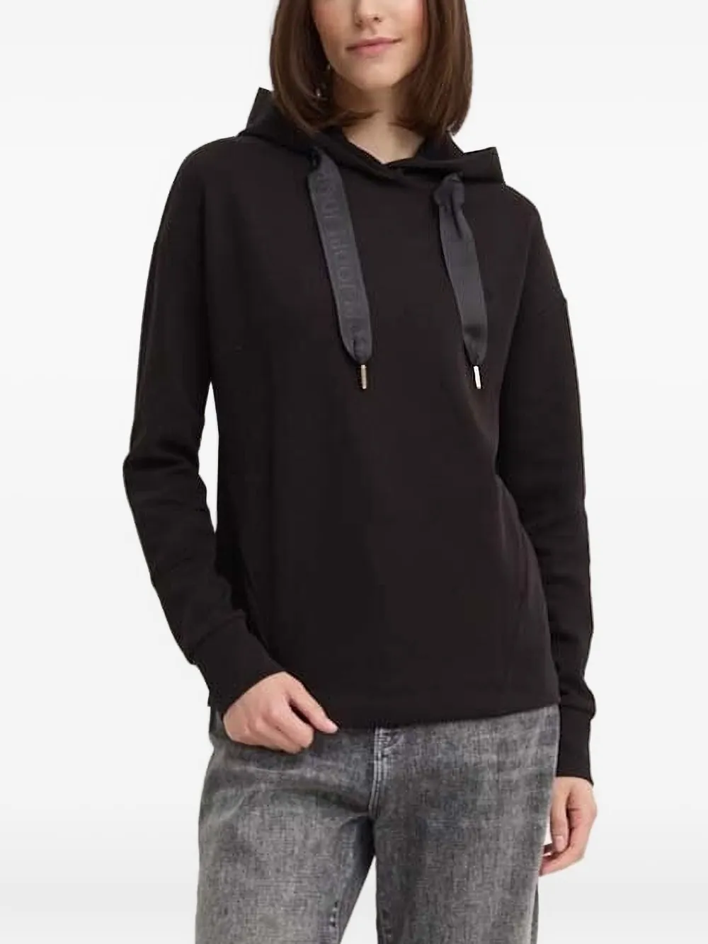 Joop! Hoodie met lintdetail Zwart