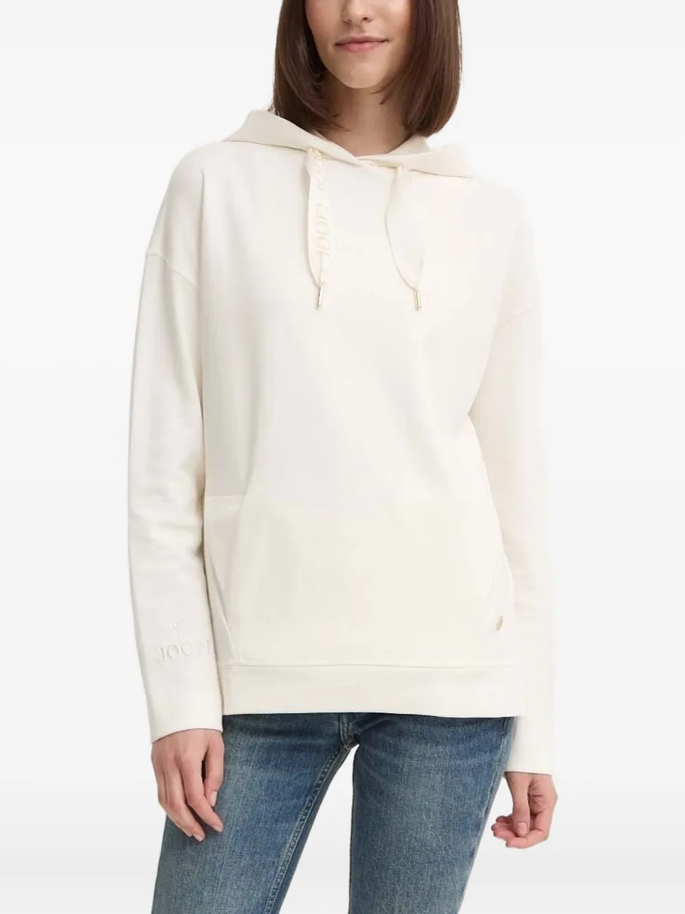 Joop! logo-plaque hoodie Beige