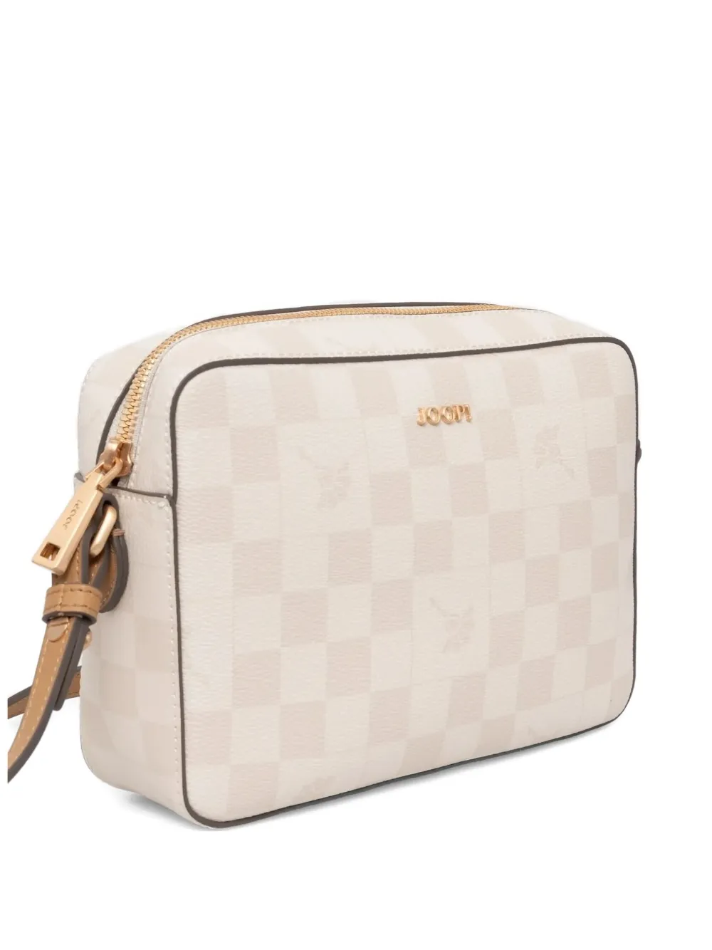 Joop! checkerboard pattern crossbody bag Beige