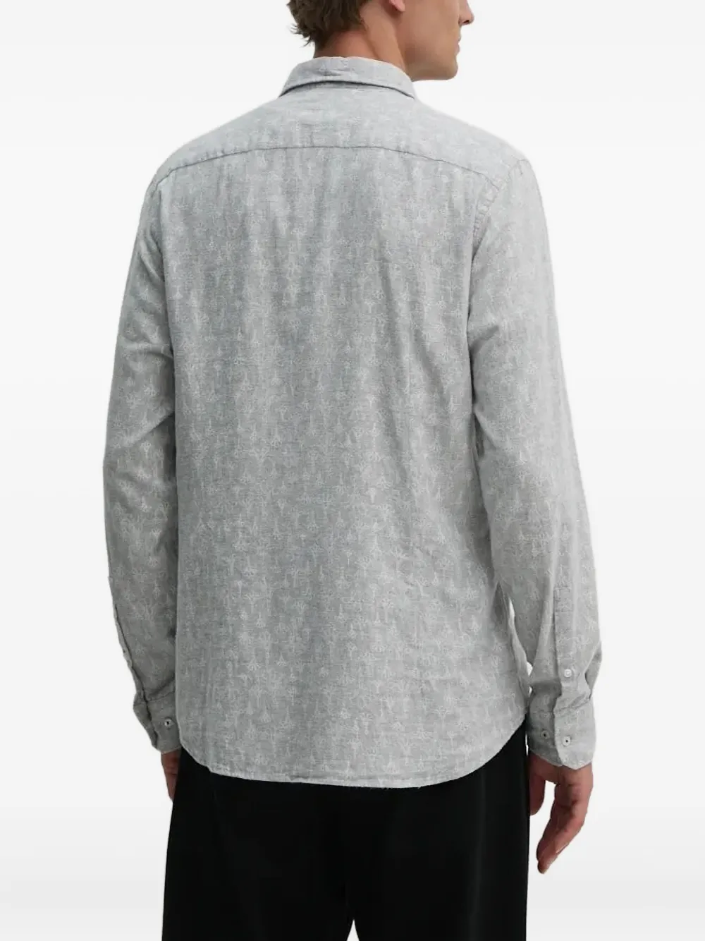 Joop! patterned long-sleeved shirt - Grijs