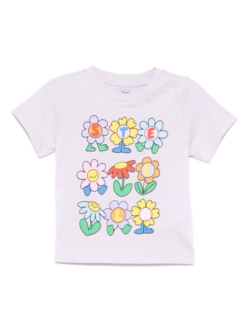 Stella McCartney Kids T-shirt met bloe print Paars