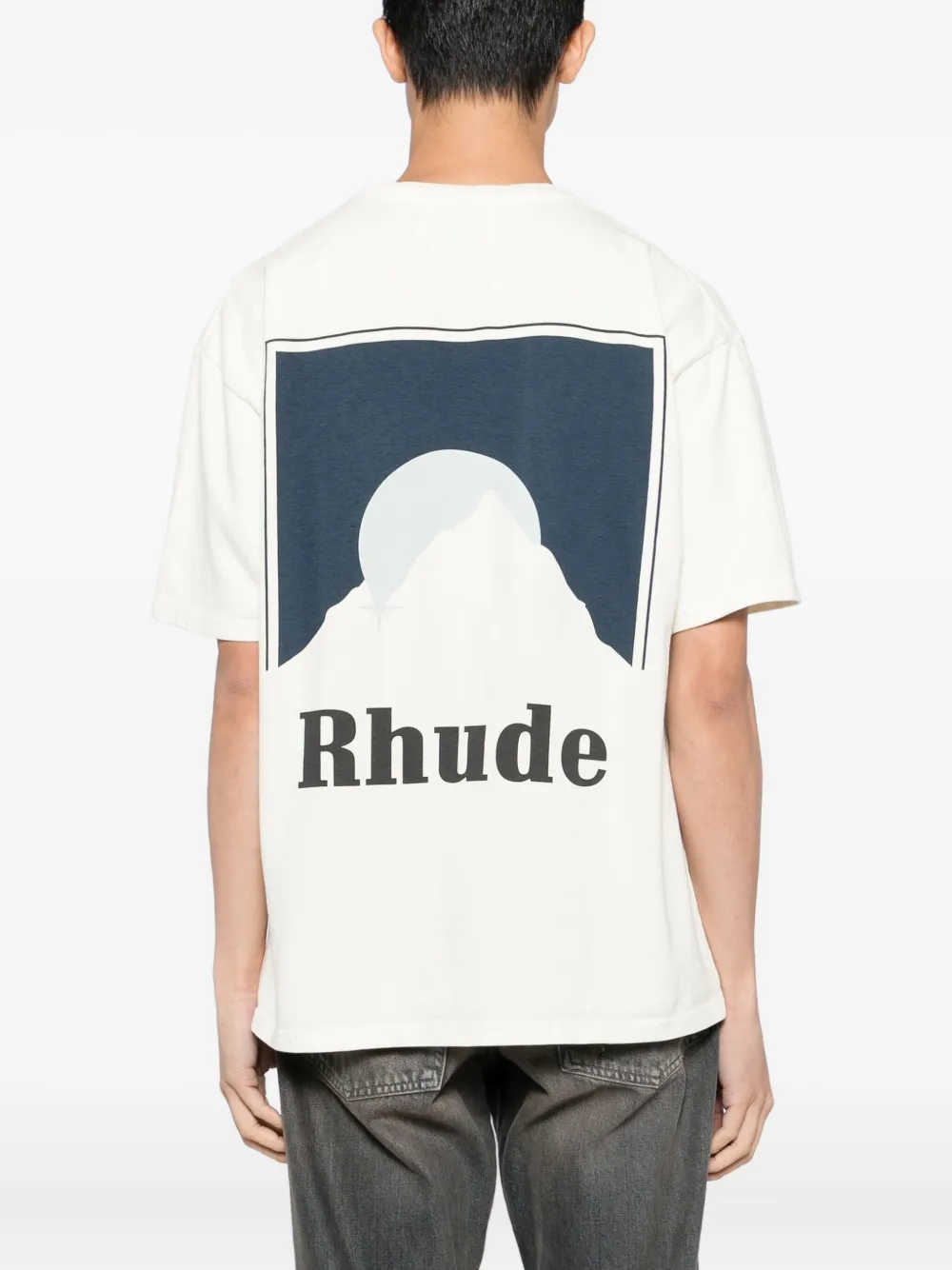 RHUDE T-shirt met grafische print Beige