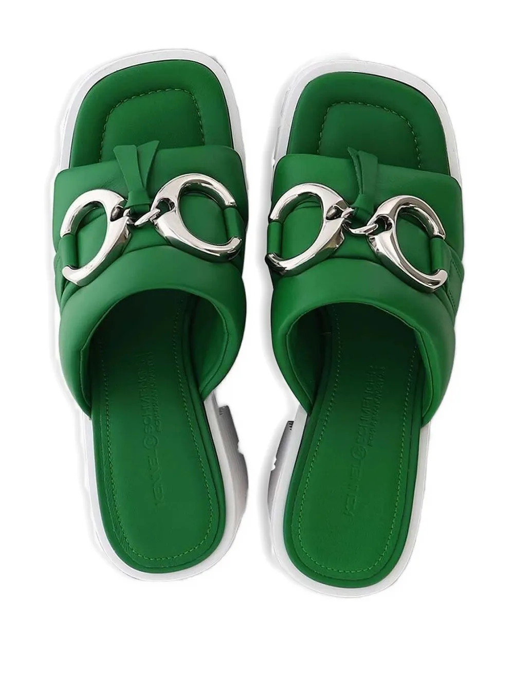 Kennel & Schmenger Square-toe Block-heel Sandals In Green