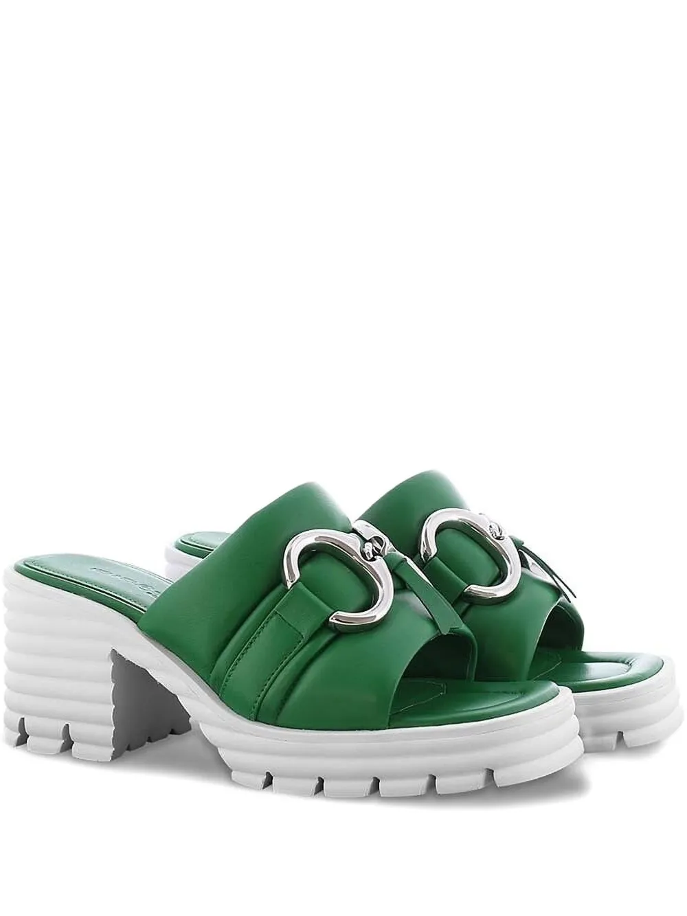 Kennel & Schmenger square-toe block-heel sandals | Green | Image 1
