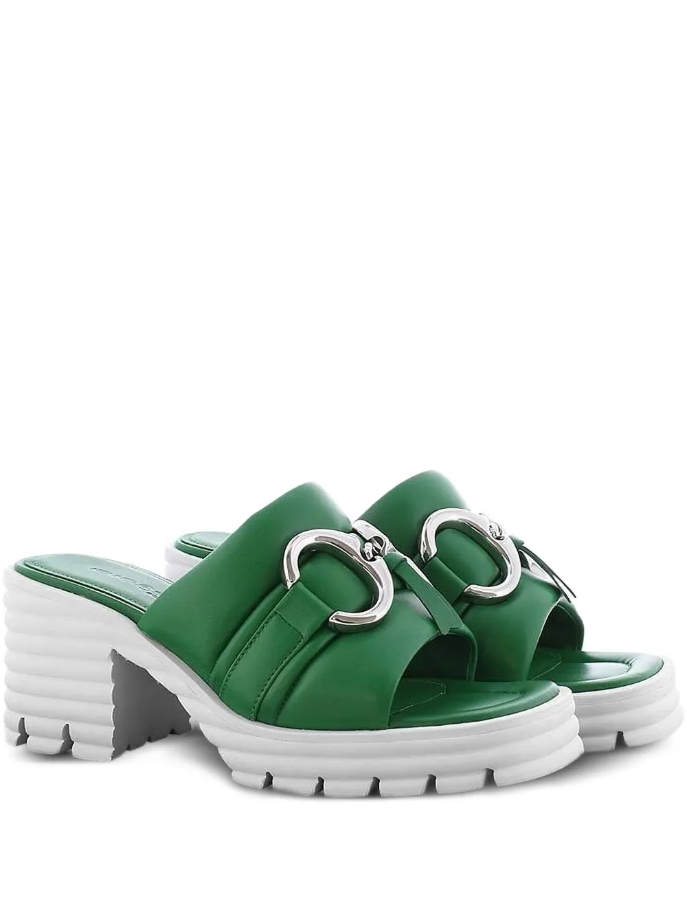 Kennel & Schmenger square-toe block-heel sandals | Green | Image 1