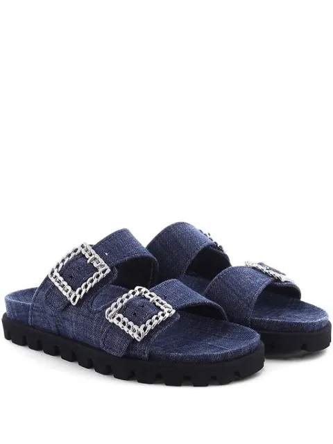 Kennel & Schmenger buckle-details denim sandals