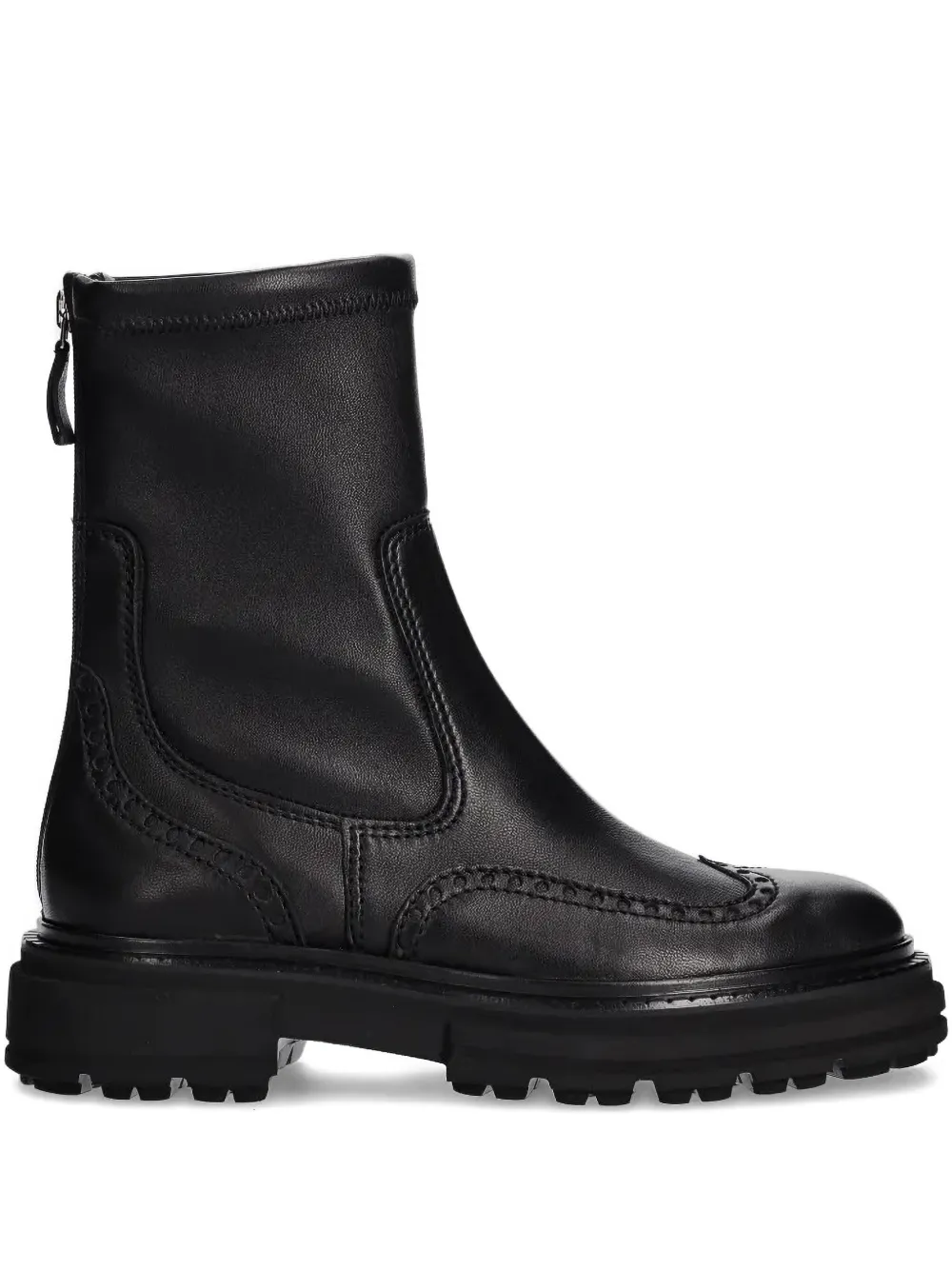 Kennel & Schmenger zip-detail brogue ankle boots Black