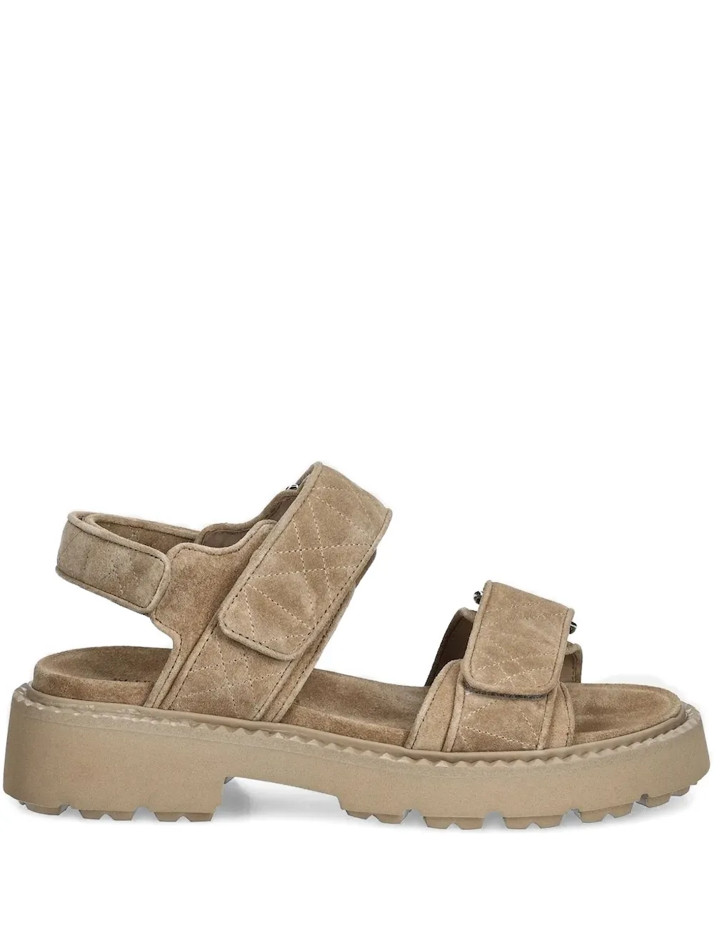 Kennel & Schmenger Quilted Strap Sandals In Neutral