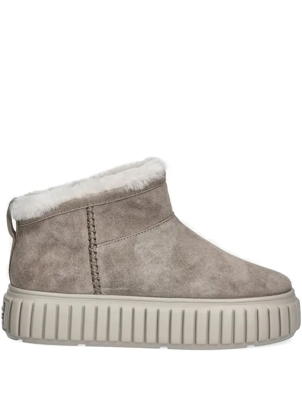 Kennel & Schmenger Shearling-lined Platform Boots In Gray
