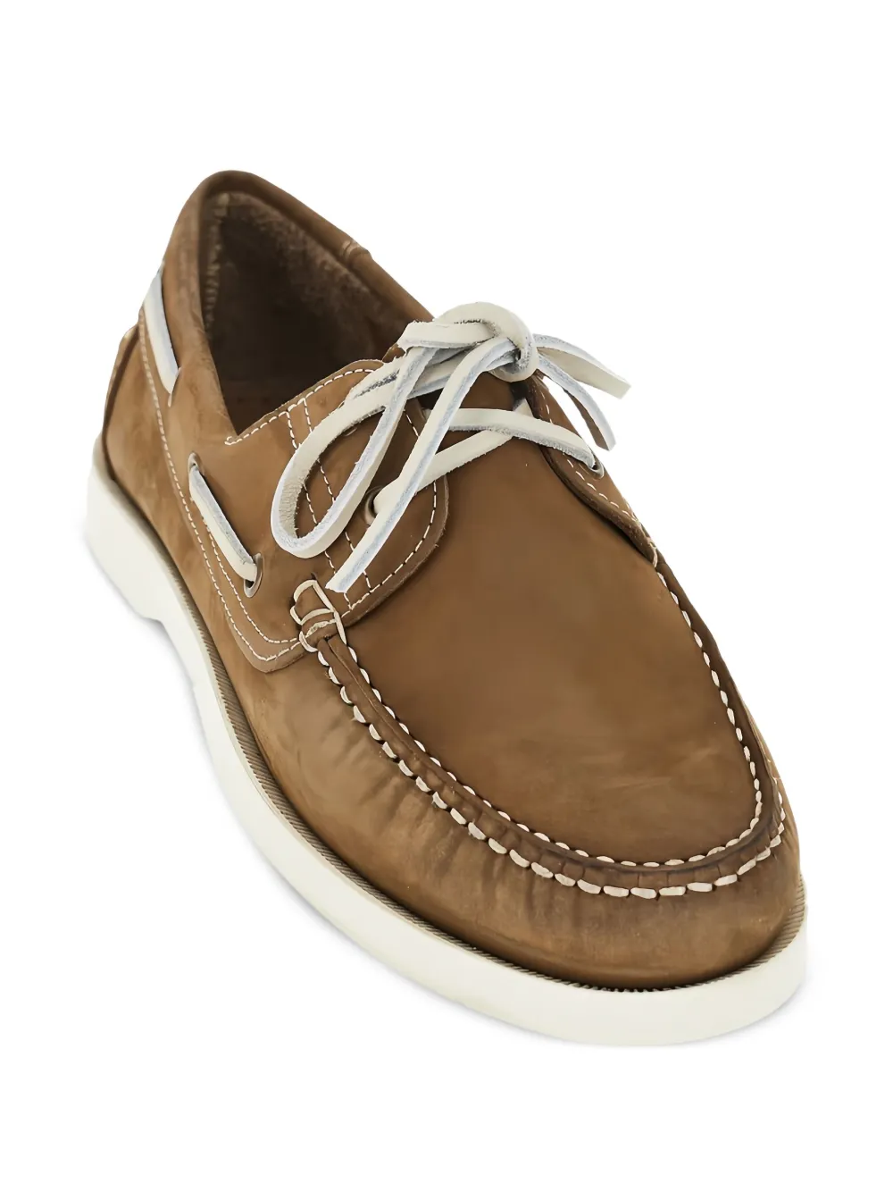 SAXONE OF SCOTLAND contrast-stitching boat shoes - Bruin