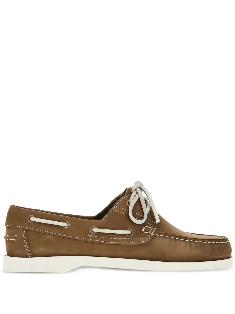 SAXONE OF SCOTLAND contrast-stitching boat shoes Brown