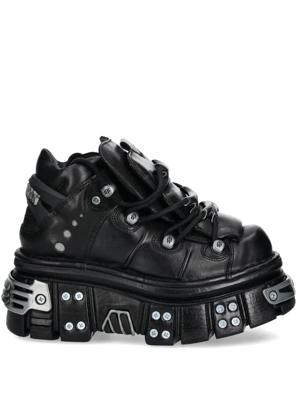 NEW ROCK hardware-detail platform sneakers | Black | Image 1