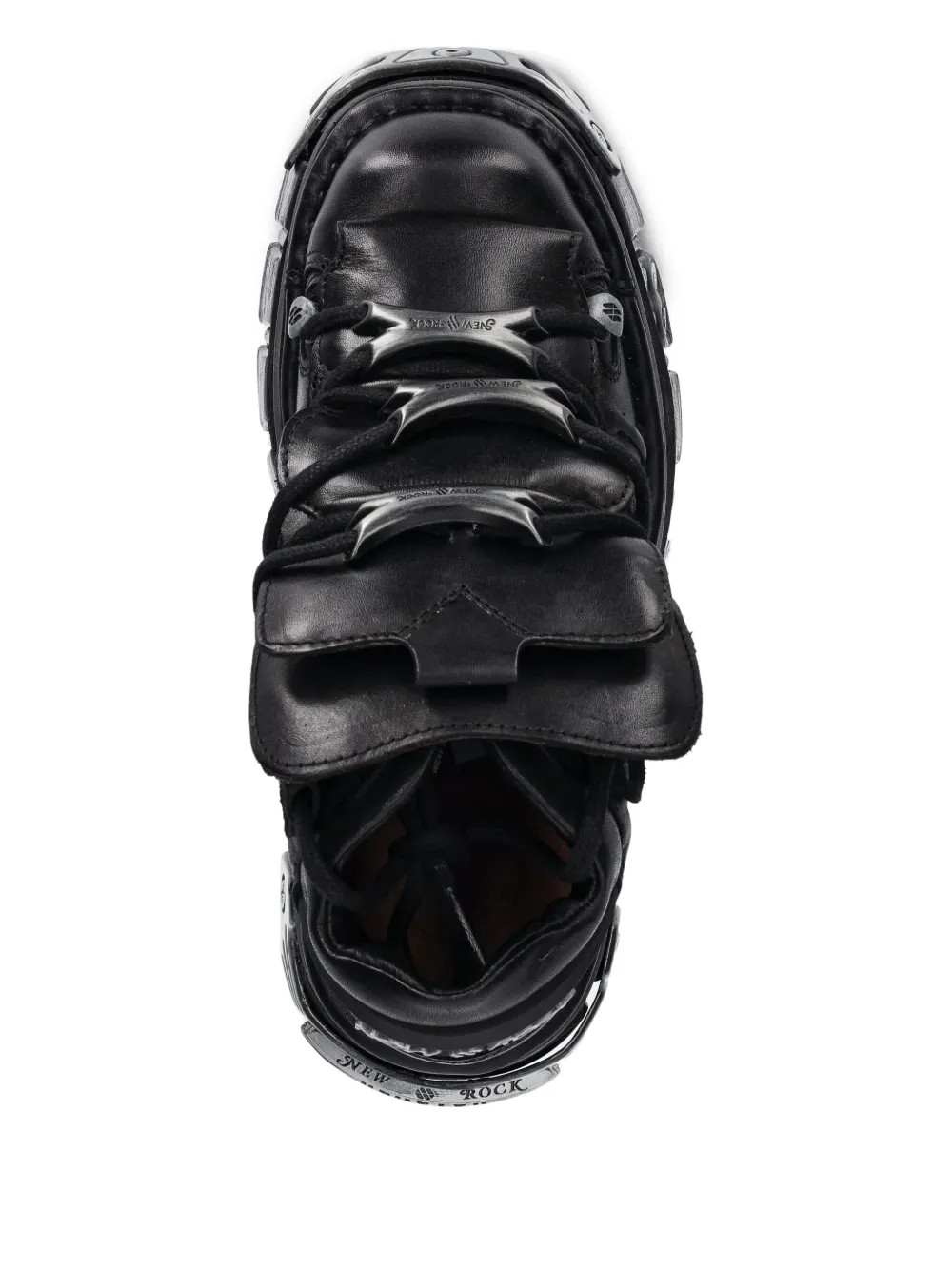 NEW ROCK hardware-detail platform sneakers Black