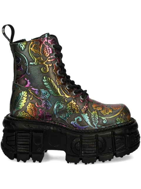 NEW ROCK 60mm floral-print platform boots