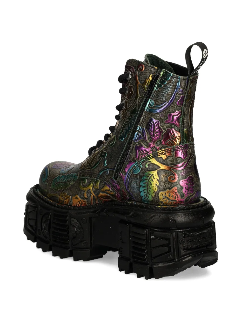 NEW ROCK 60mm floral-print platform boots Black