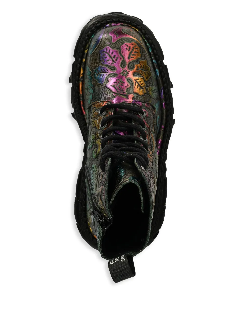 NEW ROCK 60mm floral-print platform boots Black