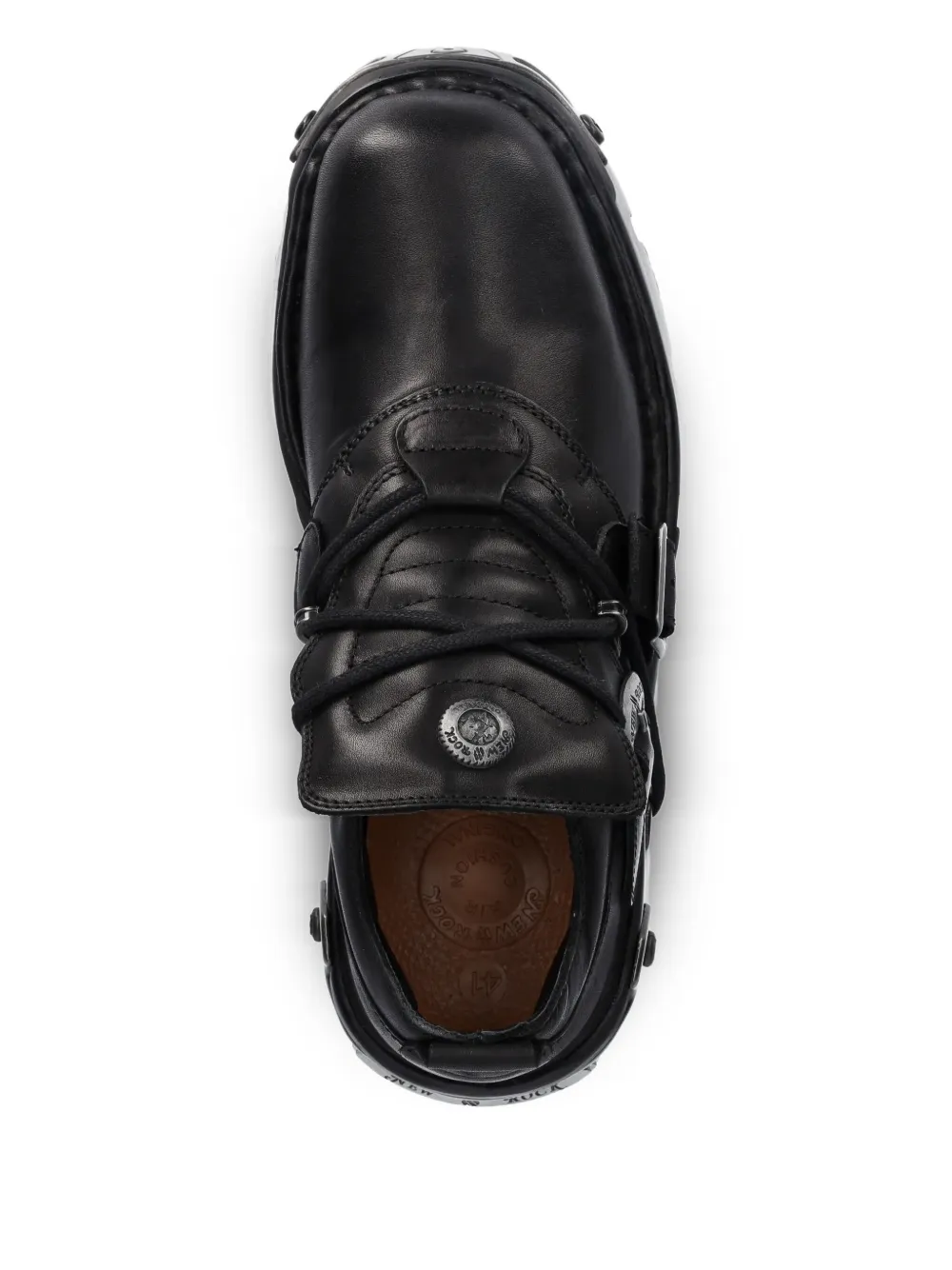NEW ROCK buckle-detail lace-up shoes Black