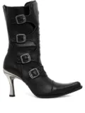 NEW ROCK 100mm buckle-detail pointed-toe boots - Black