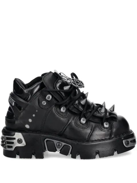 NEW ROCK lace-up stud-details sneakers