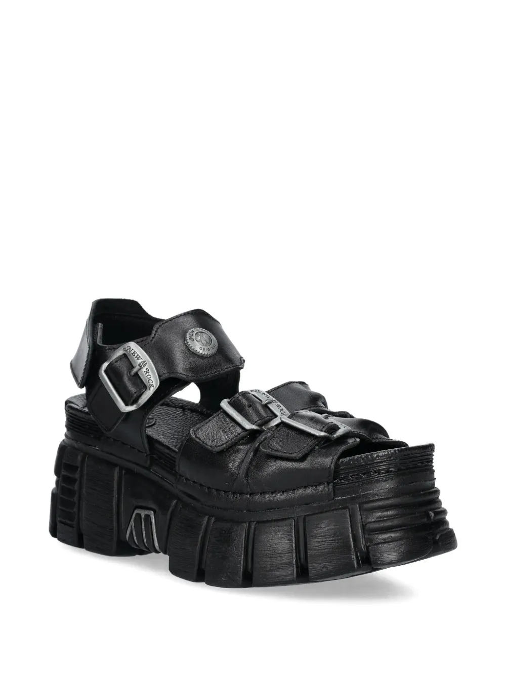 NEW ROCK buckle-detail platform sandals Black