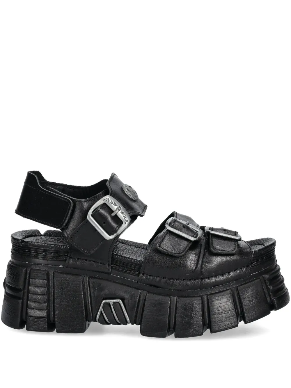 NEW ROCK buckle-detail platform sandals Black