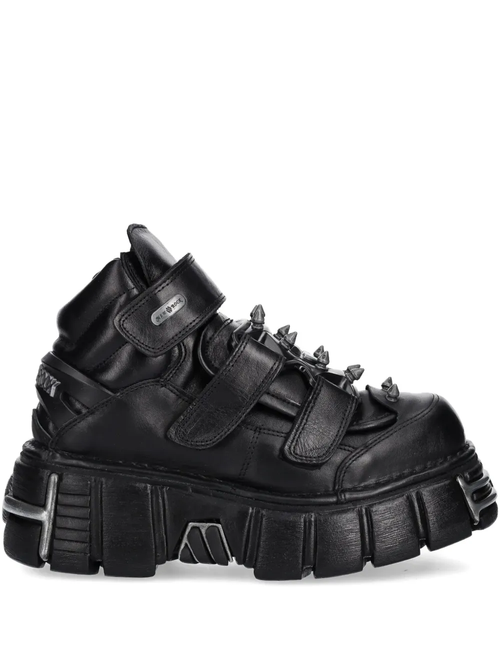 NEW ROCK studded-strap sneakers | Black | Image 1