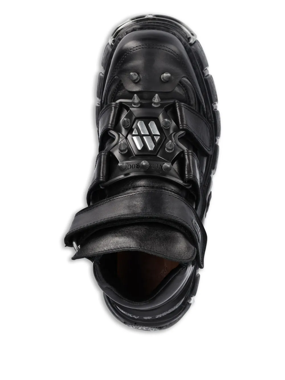 NEW ROCK studded-strap sneakers Black