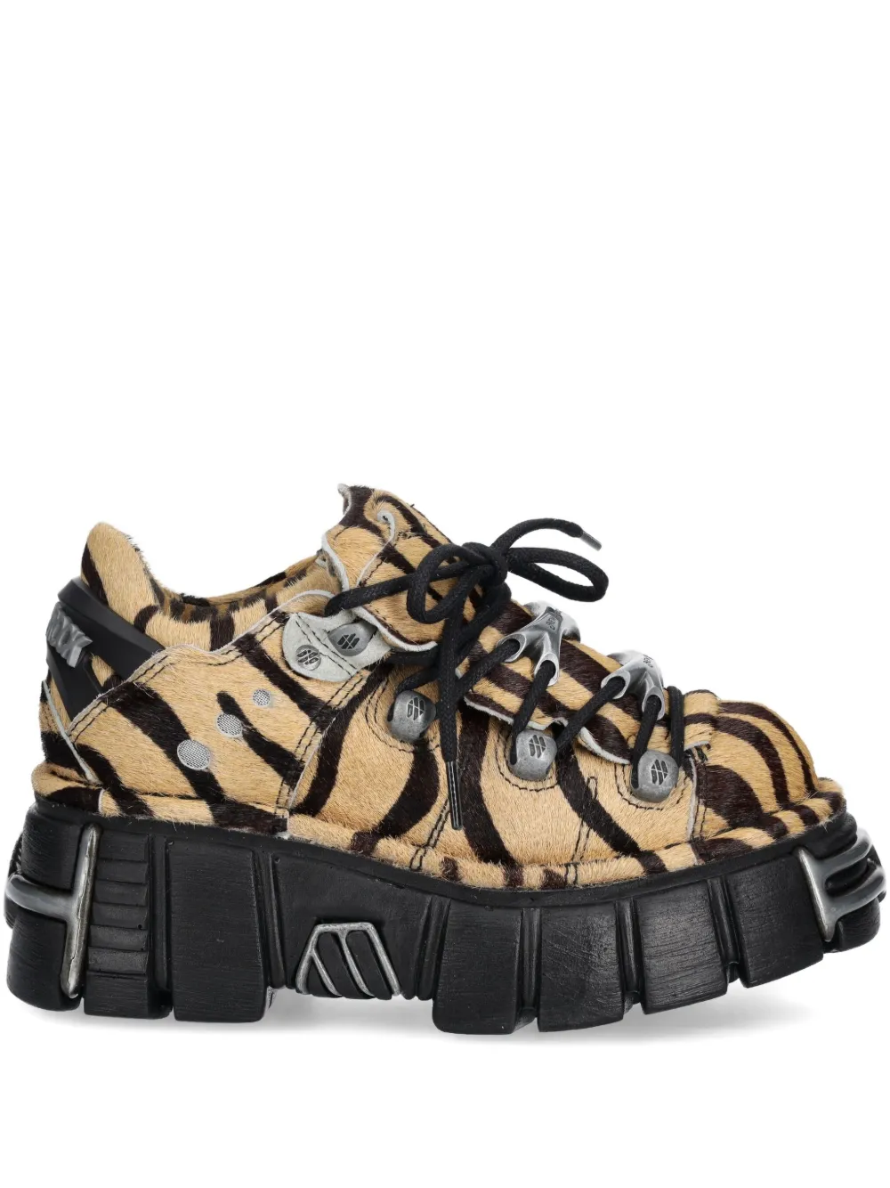 NEW ROCK M-120N-C86 zebra-print lace-up sneakers | Neutrals | Image 1