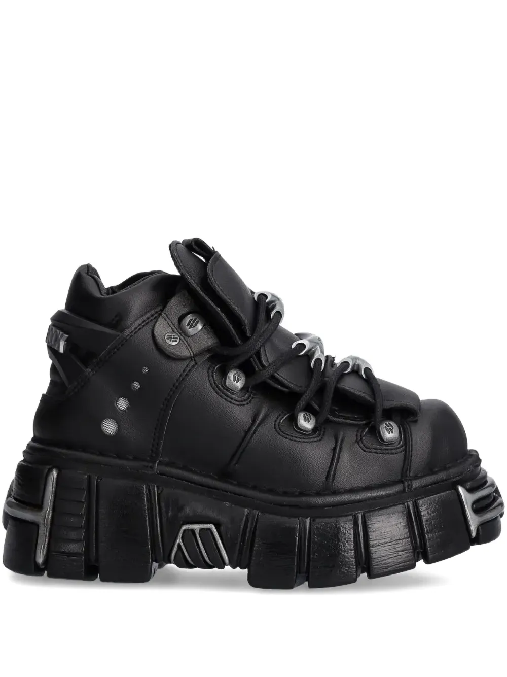 NEW ROCK Chunky veterlaarzen Zwart
