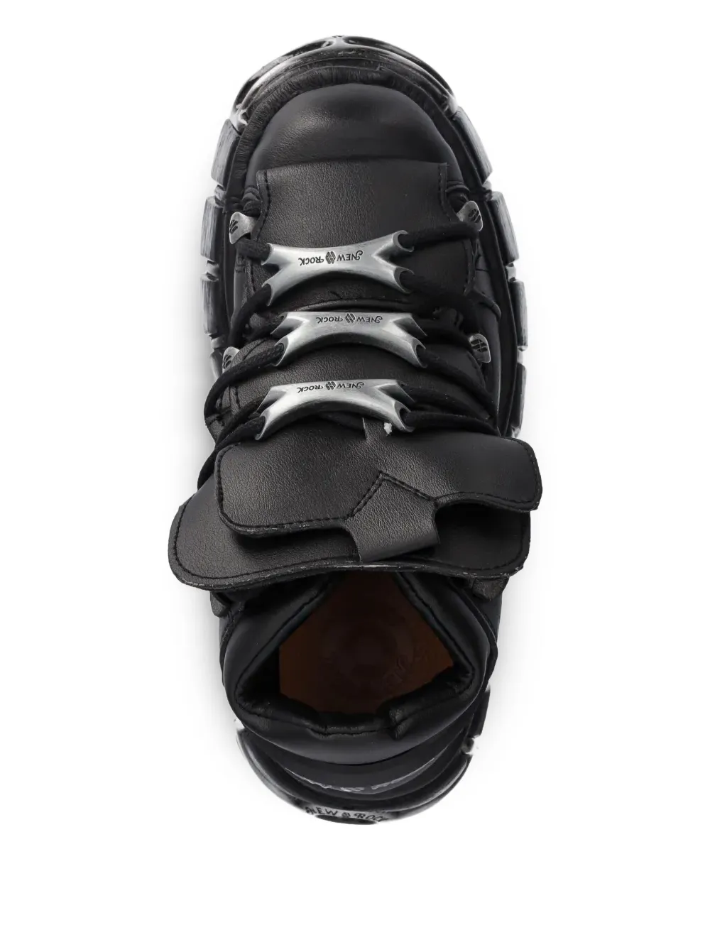 NEW ROCK lace-up chunky boots Black