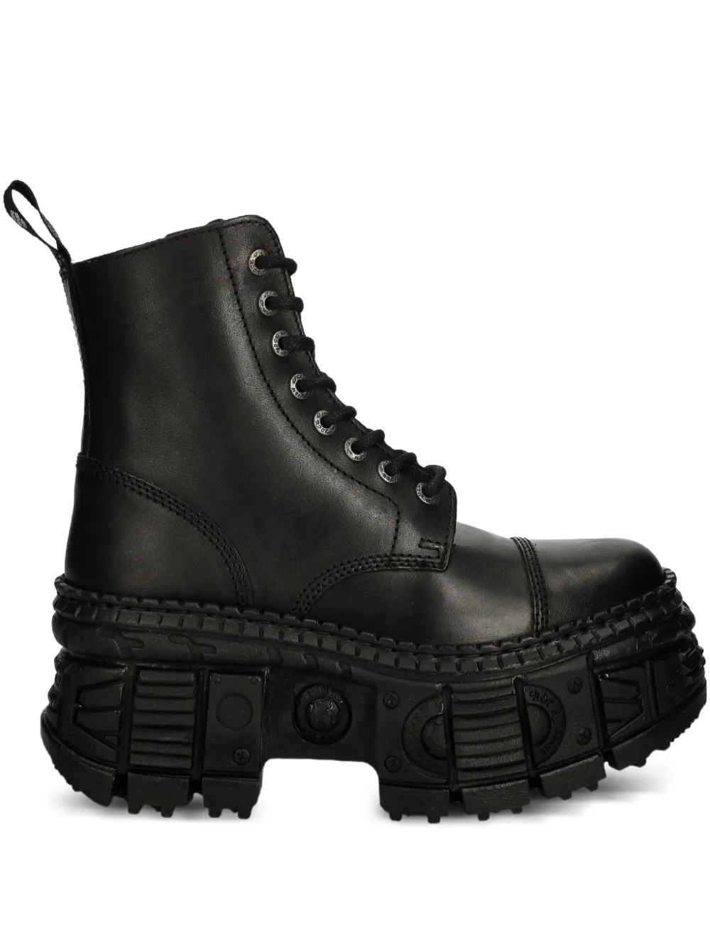 NEW ROCK M-WALL083C-S5 lace-up platform boots Zwart