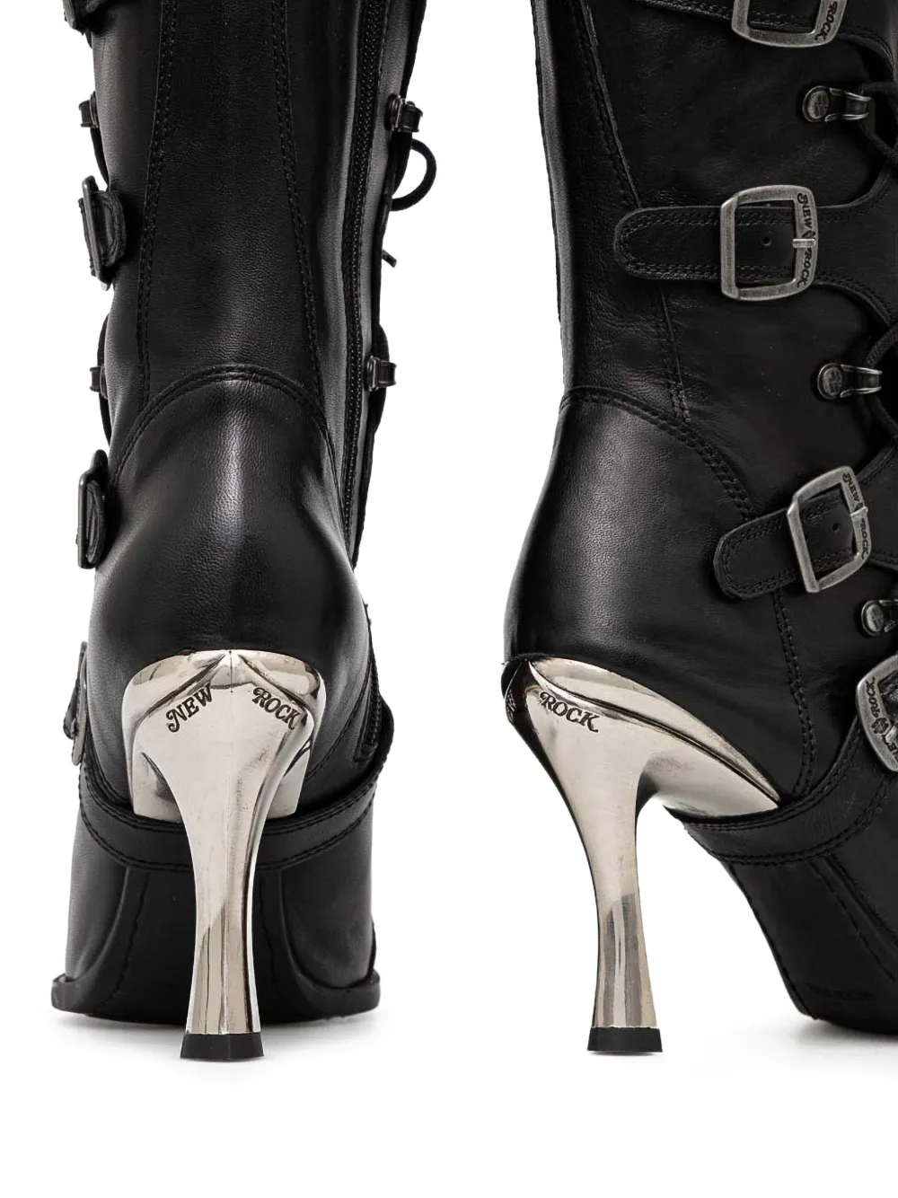 NEW ROCK 100 mm laarzen met gesphak Zwart