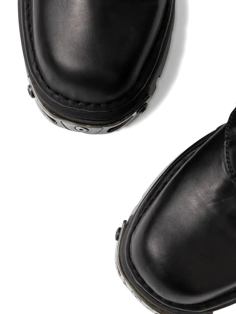 New Rock 70mm Reactor Buckled Knee-high Boots In Black