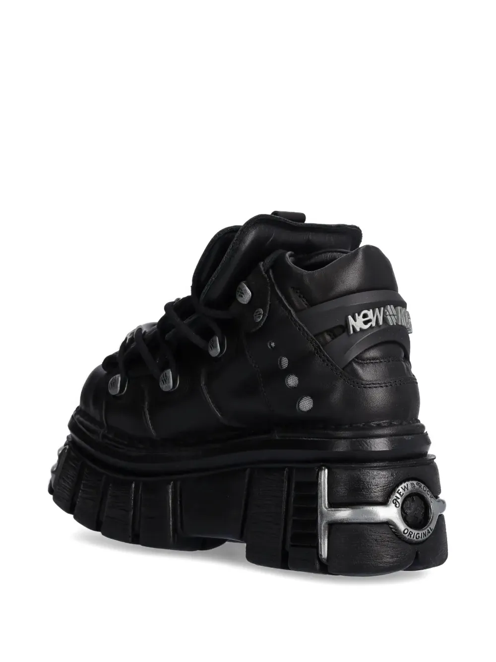 New Rock Lace-up Platform Sneakers In Black