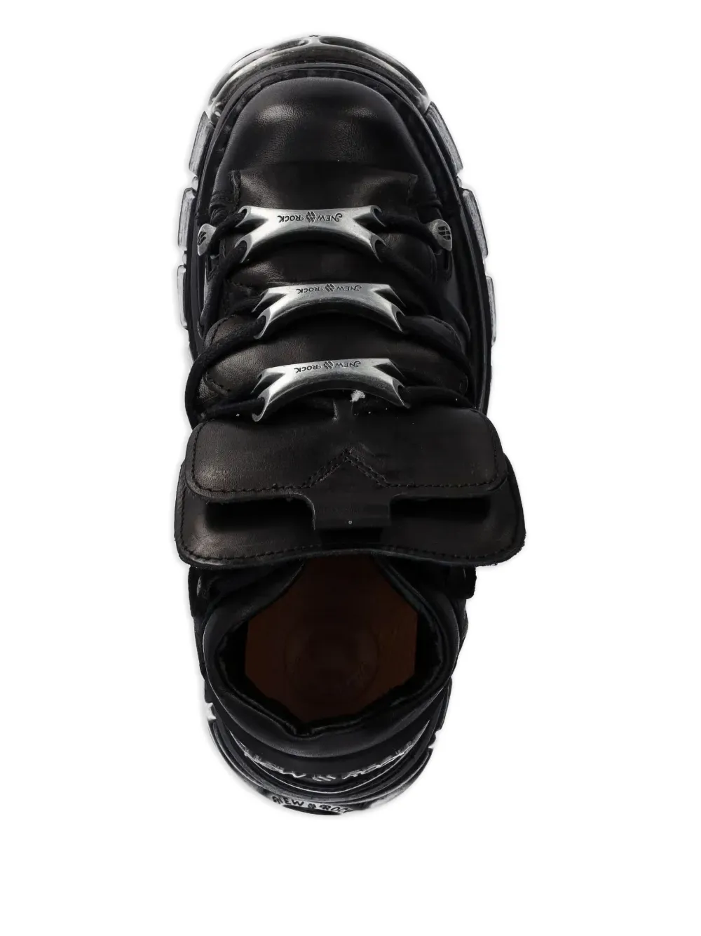 New Rock Lace-up Platform Sneakers In Black