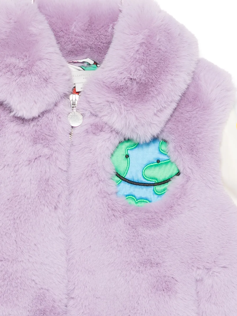 Stella McCartney Kids zip-up faux fur jacket Paars