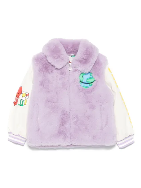 Stella McCartney Kids zip-up faux fur jacket