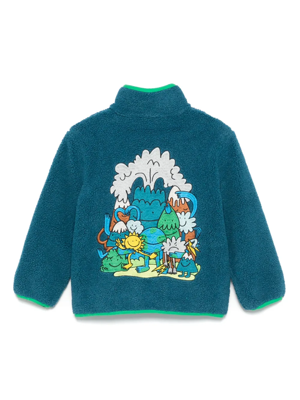 Stella McCartney Kids Fleece jack met borduurwerk Blauw
