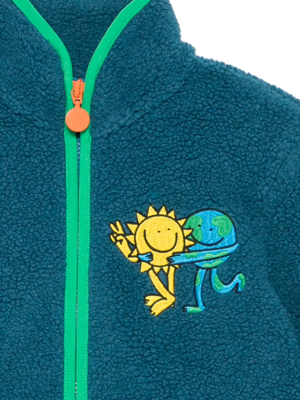 Stella McCartney Kids Fleece jack met borduurwerk Blauw