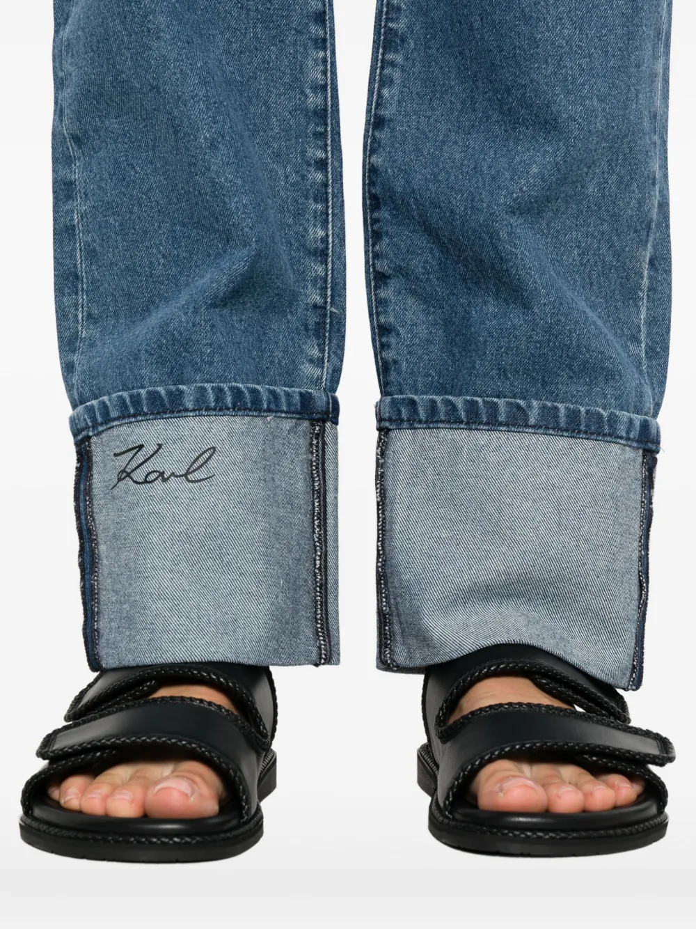 Karl Lagerfeld Jeans met omgeslagen pijpen Blauw