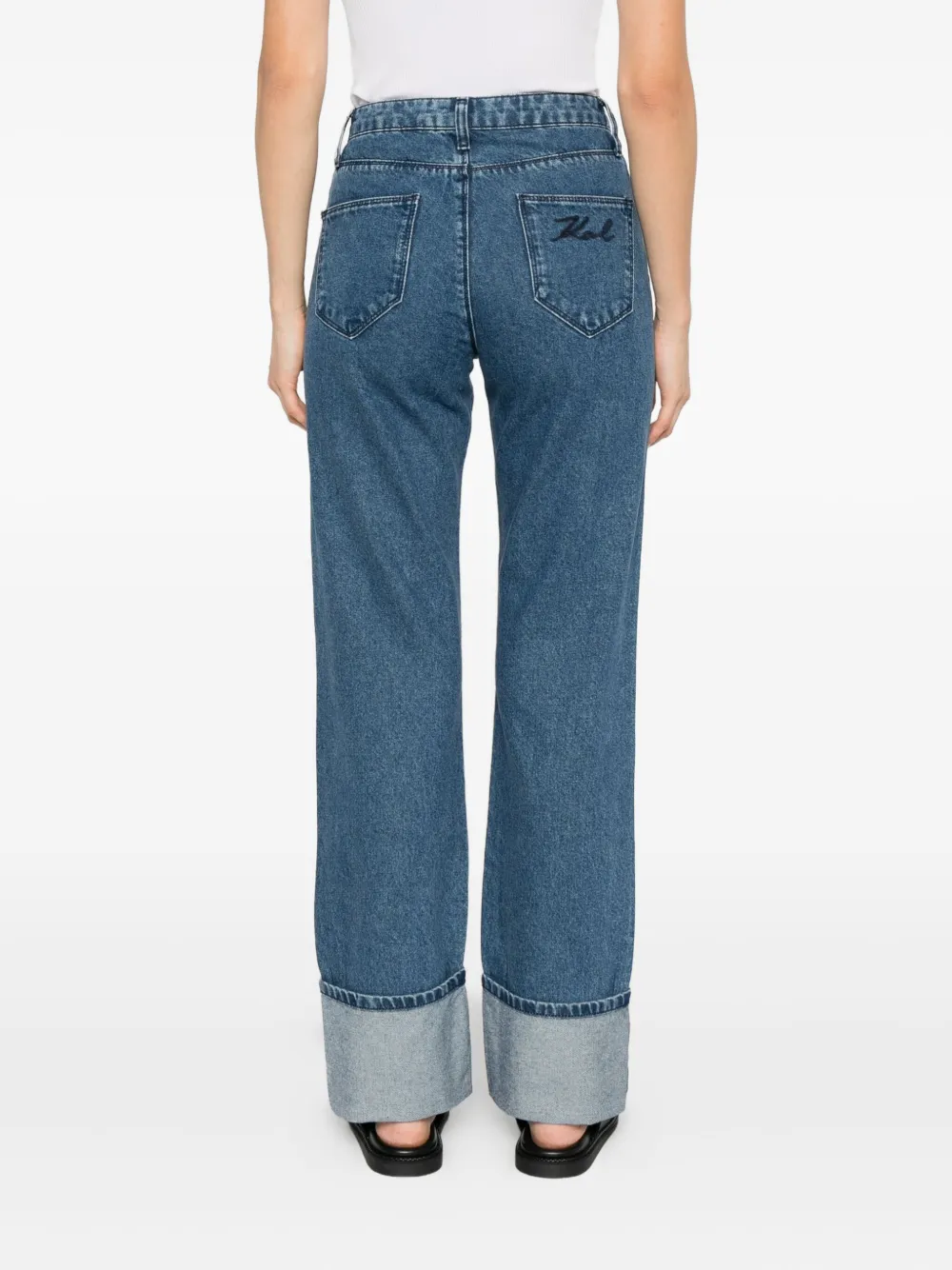 Karl Lagerfeld Jeans met omgeslagen pijpen Blauw