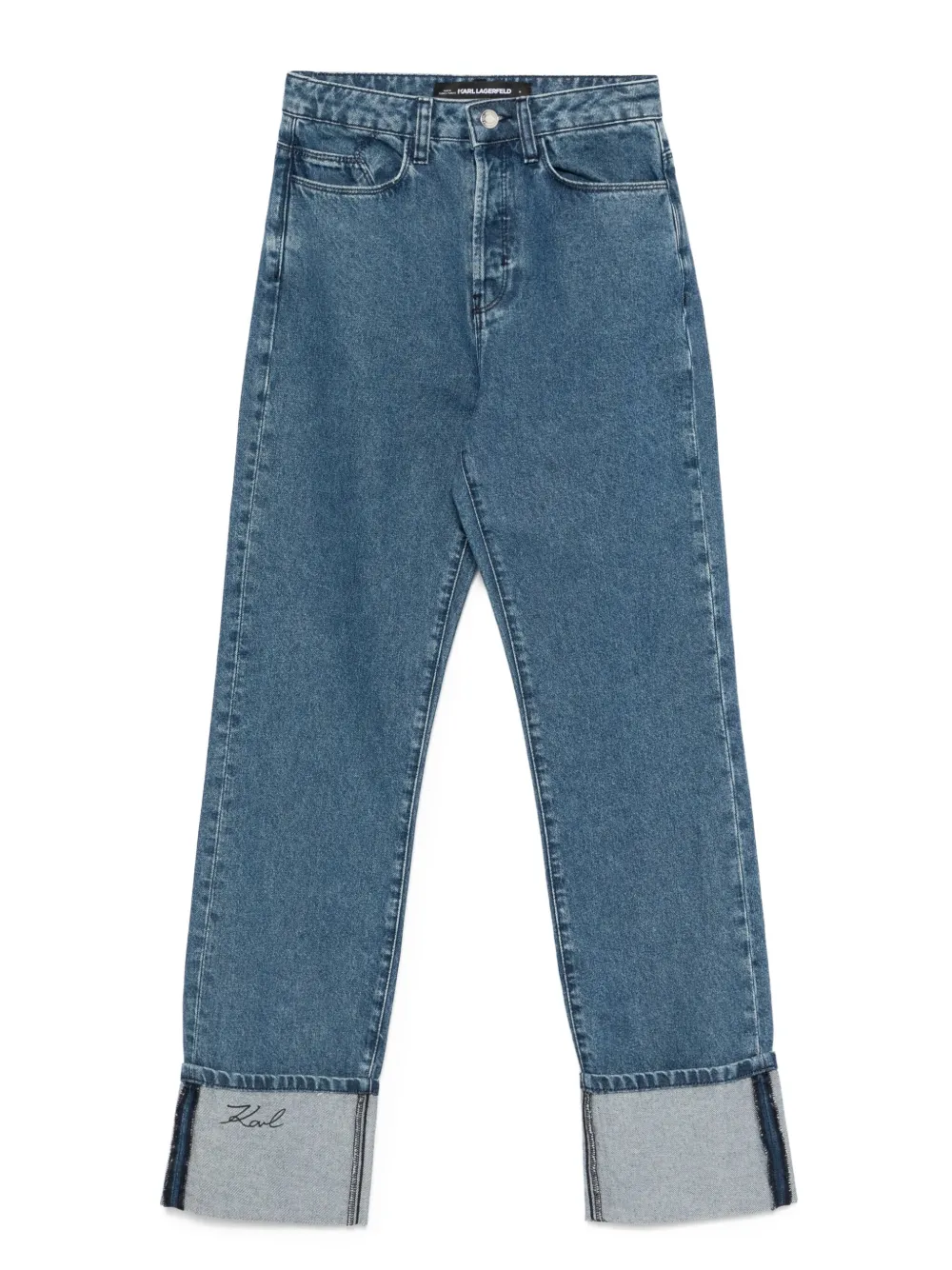 Karl Lagerfeld Jeans met omgeslagen pijpen Blauw