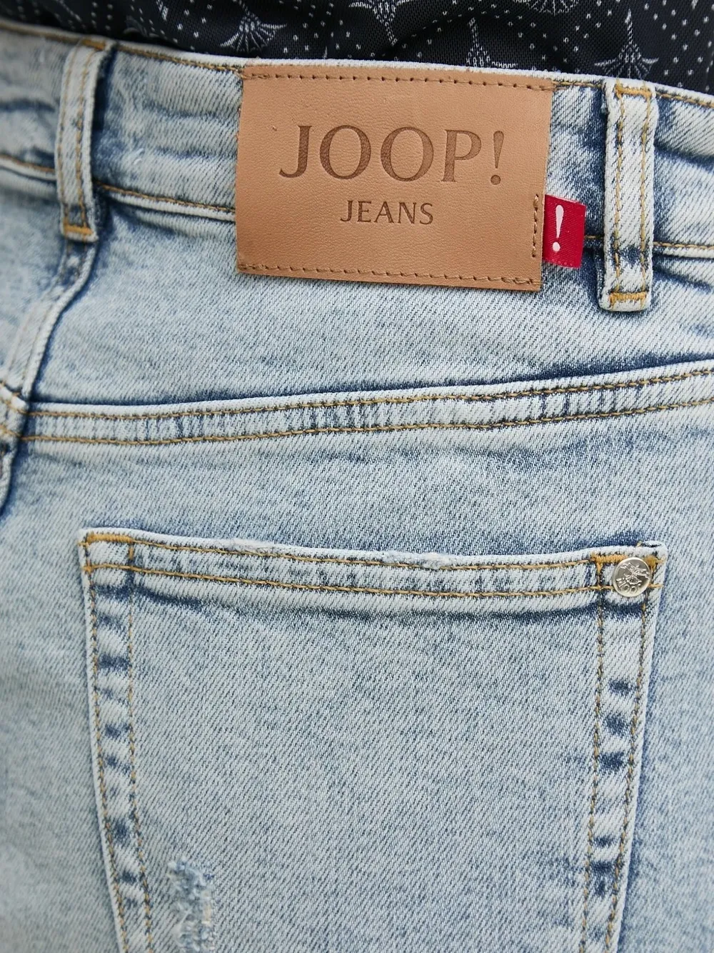 Joop! Romy frayed-hem denim midi skirt Blauw