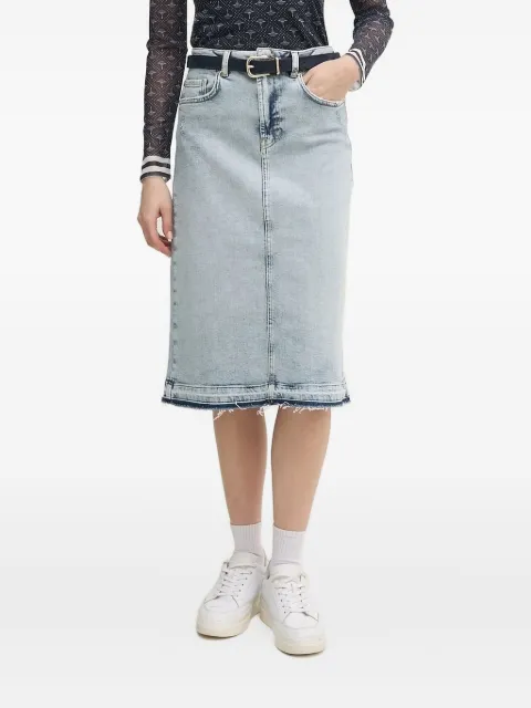 Joop! Romy frayed-hem denim midi skirt