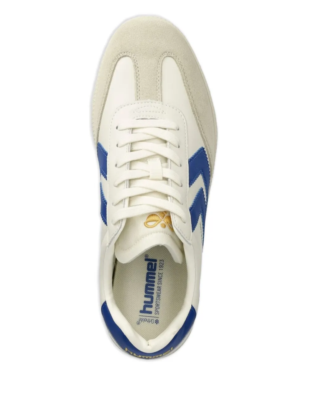 Hummel Chevron Suede Sneakers In White