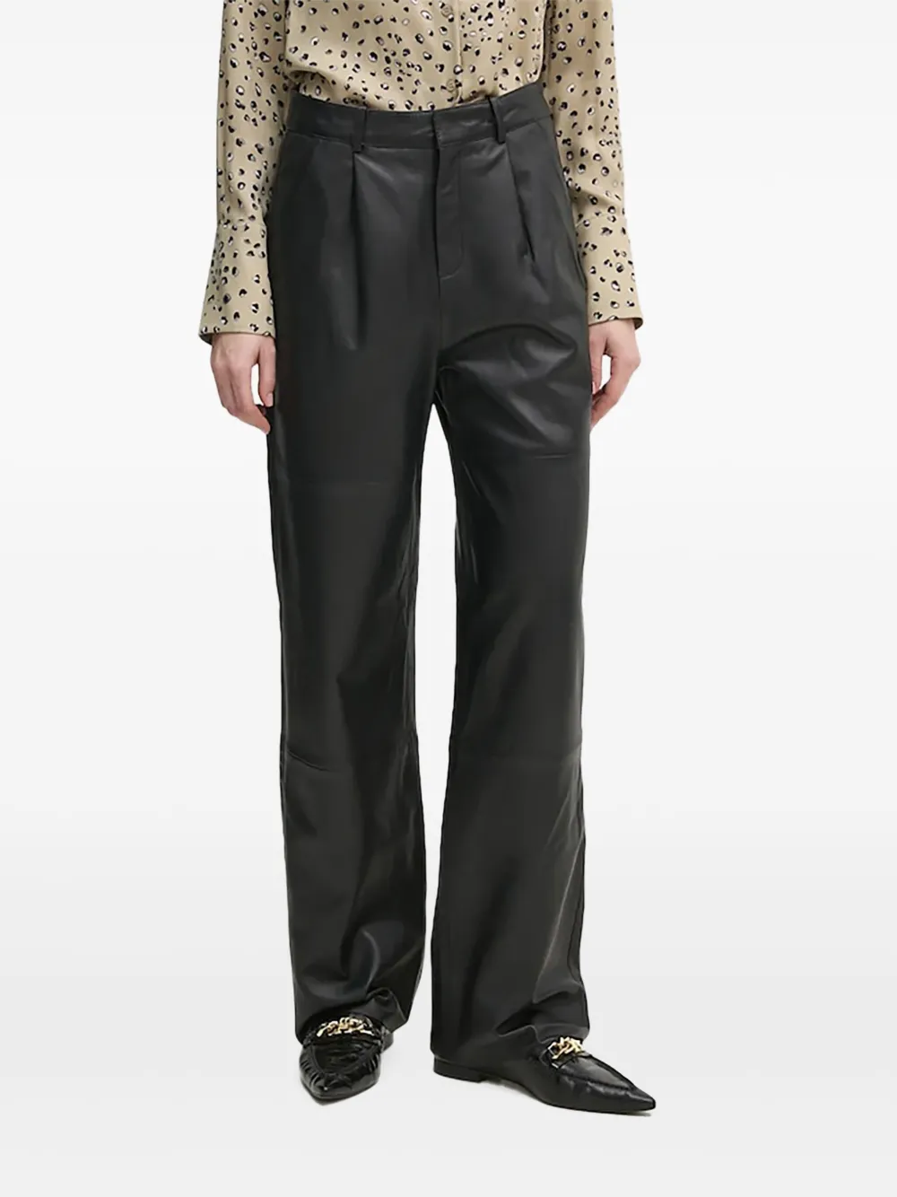 Joop! pleated leather trousers | Black | Image 1