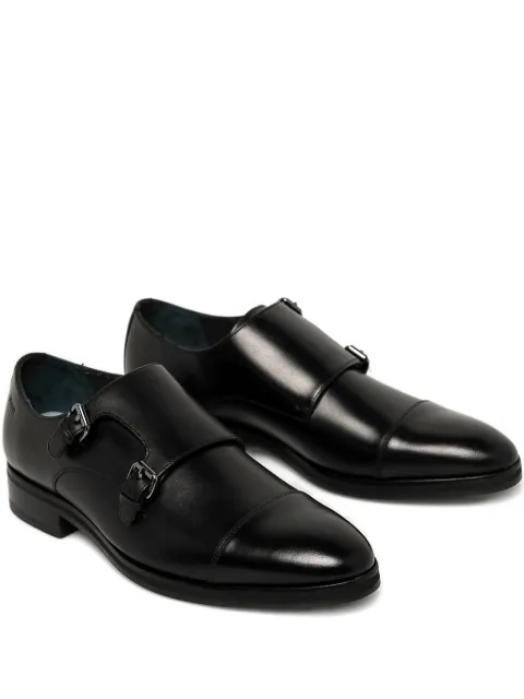 Joop! double-buckle leather monk shoes